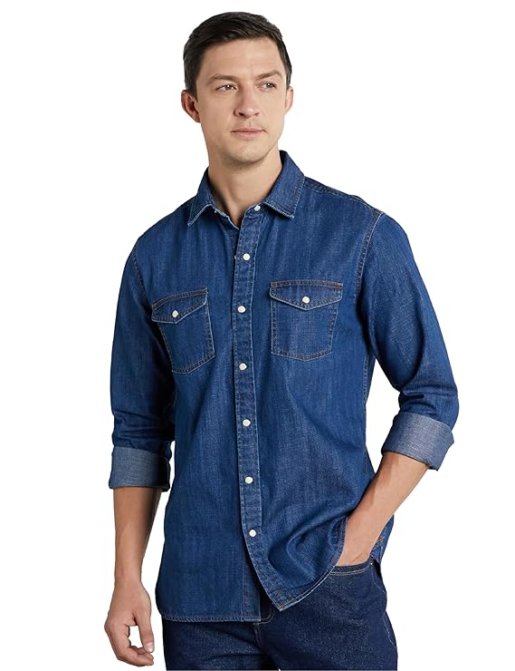 Men's Casual Cotton Denim Shirt