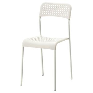 Ikea Modern Chair (Steel , White, red)