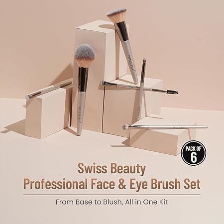 Face & Eye Makeup Brushes Set With 6